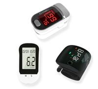 Portable electronic blood pressure monitor + finger oximeter + blood glucose meter set suitable for the elderly