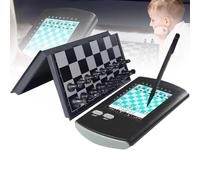 Portable Electronic Chess Set with Touch-Based Computer, Large LCD Display & Magnetic Pieces, Foldable Board for Single Player Game, Ideal for Beginners and Chess Enthusiasts