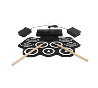 Portable Electronic Drum Set, 9 Pads BT MIDI Practice Pad Built in Speakers, Headphone Jack, Electronic Roll Up Drum Musical Toy for Kids, Adults Playing, for Parties, Music Lesson