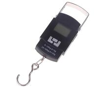 Portable Electronic Luggage Scale 50kg LCD Digital Display Hanging Weighing Scale with Hook for Travel Black