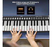 Portable Electronic Piano with 49 Keys, Lightweight Design (White) | Durable silicone and plastic materials, Easy to store, Includes built-in speaker, Supports 3.5mm output, Perfect for kids'