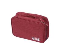 Portable Electronics Organizer Travel Case with Separated and Detachable Zones Lightweight Polyester Fabric Cable Organizer Bag Large Cushioned for Earphones and Smartphones Red