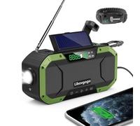 Portable Emergency AM FM Digital Radio with Waterproof Bluetooth Speaker with Flashlight Reading Lamp Crank NOAA Weather Radio with Solar Panel 5000 Cell Phone Charger