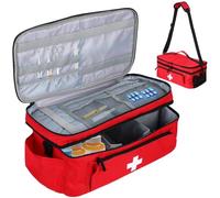 Portable Emergency Bag, Empty Medical Organizer for Home, Travel, and Outdoor Use, Multi-Compartment Trauma Bag