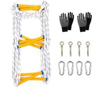 Portable Emergency Rope Ladder 5m for Safe Fire Escape, Durable Climbing Rope with 2 Hooks for Homes and Balconies
