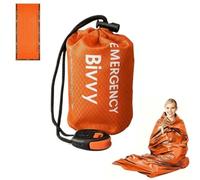 Portable Emergency Survival Sleeping Bag - Mylar Thermal Blanket | Waterproof aluminum foil, 210x90cm, 120g, with whistle, heat retention, windproof, tear-resistant, camping hiking emergency