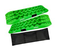 Portable Emergency Traction Tracks, Tire Traction Recovery Mats For Off Road Vehicles Pack Of 2 Multicolor(Green)