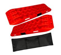Portable Emergency Traction Tracks, Tire Traction Recovery Mats For Off Road Vehicles Pack Of 2 Multicolor(Red)