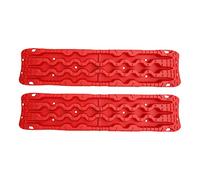 Portable Emergency Traction Tracks, Traction Recovery Boards Tire Ladder For Sand Snow Mud Pack Of 2 Multicolor(Red)