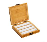 Portable Empty Bamboo Paint Palette, 24 Grid Bamboo Wood Water Color Paint Palette Empty Box with Lid Wooden Art Wood Palette Tray Watercolor-Container(flip side buckle style)