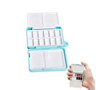 Portable Empty Watercolour Paint Case, Compact Watercolor Box with Folding Palette, Travel Paint Box for Students, Lightweight and Portable Painting Pigment Box for Watercolor Packaging