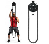 Portable Endless Rope Trainer, Pulley Rope Puller Fitness Rope Trainer With Adjustable Resistance, Climbing Machine For Grip, Arms, Back, And Body Coordination Exercises red