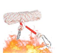 Portable Escape Rope - Reinforced Steel Core Survival Cord, Double Hook Secure Attachment, Weatherproof Rescue Line | -Functional Safety Accessory For Rock Climbing, Camping, And Engineering