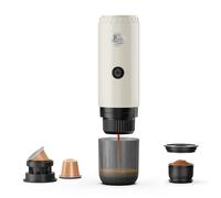 Portable Espresso Machine Mini 19Bar Rechargeable 2-in-1 Multi-Function Electric Coffee Machine One Key Extraction Compatible with NS Capsules and Ground Coffee for Office Home 7800MAH (White)
