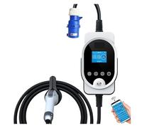 Portable EV Charger Type1 32A 40A 50A Fast Charging Cable 5m Electric Car Station Wallbox Adjust Current(7.6KW CEE Plug APP)
