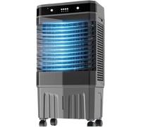 Portable Evaporative Air Cooler, 1800CFM with Remote, Quiet Swamp Cooler for Home or Office, 3 Speeds, 12H Timer, Ice Packs Included, Moveable Design