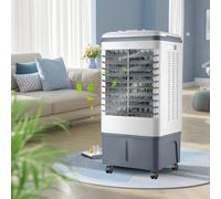 Portable Evaporative Air Cooler Cold Air Fan 20L, 2000m³/h, 80W, 3 Speeds, Oscillation, 2 Ice Packs, Quiet for Large Room, Home Office, Bedroom
