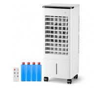 Portable Evaporative Air Cooler, Swamp Cooler Air Conditioner with Top-Fill 2.4 gal Tank, 4 Ice Packs, 3 Modes, 3 Speeds, 90° Oscillation, Remote Control and 15H Timer for Bedroom