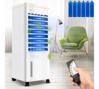 Portable Evaporative Air Cooler with 120° Oscillation, 6 Ice Box, 12H Timer, Remote, 3 Modes & 3 Speeds for Home & Office Cooling