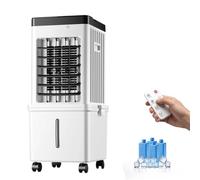 Portable Evaporative Air Cooler With Remote Control, Removable Water Tank & 4 Ice Packs, 3-Speed Quiet Fan, Windowless Swamp Cooler For Bedroom Office (1)