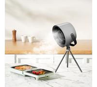 Portable Exhaust Hood, Range Hood with Changeable Filter, Desktop Hood with 3-Speed Exhaust Fan, Kitchen Vent for BBQ, Cooking, Hot pot (Black)