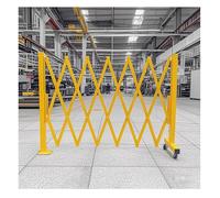 Portable Expandable Barricade Gate with Wheels - Folding Security Barrier for Construction Traffic Control Crowd Management Safety Barrier (Yellow 3.2x1.5m)
