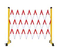 Portable Expandable Barricade - Retractable & Foldable Safety Barrier Fence for Road Construction, Traffic Control & Public Safety (Red & White) - Durable Fiberglass Design