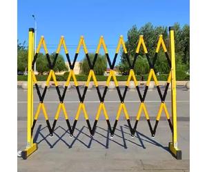 Portable Expandable Barrier Fence - Yellow ty Barrier with Wheels, 1.2x4m Pedestrian Guardrail for Construction Sites, Events & Crowd Control