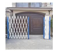 Portable Expandable Barrier Gate with Wheels - Folding Security Barricade for Construction Traffic Control and Crowd Management - Blue 2.4x1.