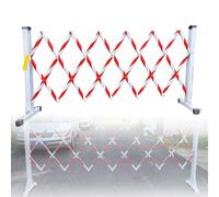 Portable Expandable Metal Bcade - Flexible Retractable Fence with Reflective Strips for Driveway, Crowd Control & Construct Safe ()