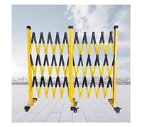 Portable Expandable Metal Bcade Gate - Retractable Safe Ber with Casters, Ideal for Traffic Control, Garden Det, Pet Safe, and Event Fencing