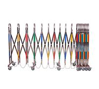 Portable Expandable Metal Security Barrier with Wheels - Stainless Steel Crowd Control Gate for Events Traffic Management & Enhanced Safety - Durable Adjustable & Stable Solution