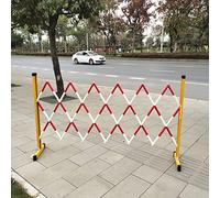 Portable Expandable Safe BER with Wheels - Red & White Pedestrian Fence for Traffic Control Ideal for Metro Bus Stats & Airports 1.2 x 2.5m