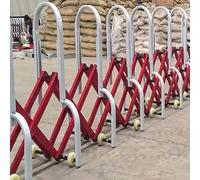 Portable Expandable Safety Barrier, Durable Rust-Resistant Steel Construction for Long-Term Use in Crowd Control and Area Blocking