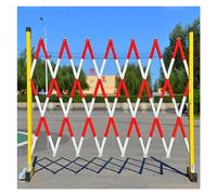 Portable Expandable Security Barricade - 19.7x3.9ft Folding Road Barrier with Mobile Casters Red & White Construction Safety Fence for Traffic Control & Crowd Management