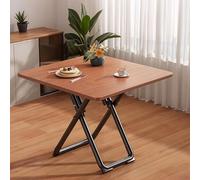 Portable Extendable Dining Table, Modern Farmhouse Style, Space-Saving Round/Square Options, 70cm Dark Brown Leisure Table for Outdoor and Indoor Use