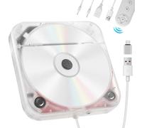 Portable External CD Player for Car USB Port AUX Port, Car CD Player with USB C Adapter Extension Cable, for Car Without CDs Player, Automobile, Laptop, TV, Work Vertically and Horizontally