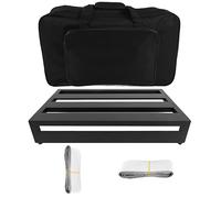 Portable Extra Large Aluminum Alloy Guitar Pedal Board with Bag, Securely Fixed Guitar Effect Pedalboard, Easy to Arrange and Connect Pedals, Non Slip, sturdy for Heavy U (PB 3)