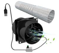 Portable Extractor Fan with 10ft Duct Hose USB Adjustable DIY Fume Extractor Powerful 5V 2A Brushless Motor Exhaust Fan for Kitchen Bathroom Smoke Fume Extractor Ventilation Fan Exhaust Fan Extractor