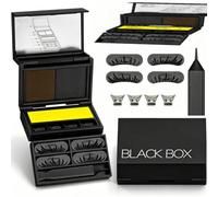 Portable Eye Makeup Kit: Lower Lash Stamp, Beauty Mark Dotter, Eyeliner, Mini Compact Travel Size Palette with Dual-Tone Black Waterproof Long-Lasting Ink for Quick Glam