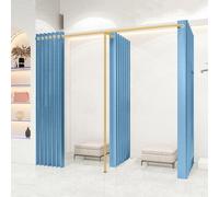 Portable F-Shaped Dressing Room Divider, for Clothing Stores, Double Changing Cabin for 2 People, 200x100x200cm (Pink) - Ideal for Dressing Rooms