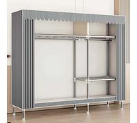Portable Fabric Closet - Multifunctional Canvas Wardrobe with Shelves & Hanging Rail for Bedroom Storage - Space-Saving Solution, 84x46x173cm