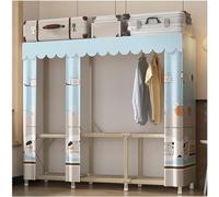 Portable Fabric Closet Organizer with 5 Compartments - Metal Frame Wardrobe for Hanging Clothes, Bedroom Storage Solution