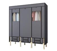 Portable Fabric Sto Closet Standing Wardrobe Cabinet Brown Grey 140x50x175cm Perfect for nizing Clothes Shoes & Accessories in Any Room Space Saving Design.