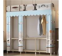 Portable Fabric Wardrobe with 5 Compartments and Metal Frame for Bedroom Storage and Organization