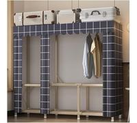 Portable Fabric Wardrobe with 5 Compartments and Metal Frame for Bedroom Storage and Organization