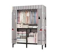 Portable Fabric Wardrobe with Hanging Rail, Foldable Closet for Clothes, Shoes & Bags, Canvas Storage Shelves, Space-Saving Wardrobe C-125x45x167cm