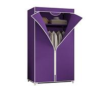 Portable Fabric Wardrobe with Shelves & Hanging Rail Purple Closet Storage Solution 155x90x45 cm - Ideal for Clothes Shoes & Accessories