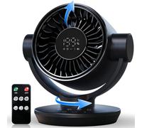 Portable fan,Fan for Bedroom, Table Air Circulator 9 Inch Remote, 90°+120° Auto Oscillation Desk, 10dB Quiet, 6-Speed, Powerful Mode Cordless, Max 12H Timer 8000mAh Battery 40ft Airflow, LED Display
