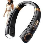 Portable Fan For Neck | 5-Speed Strong Wind 1600mAh USB Rechargeable Bladeless Wearable Neck Fan | 7-Color LED Light 360° Airflow Wearable Sport Fans For Men Women Travel Summer